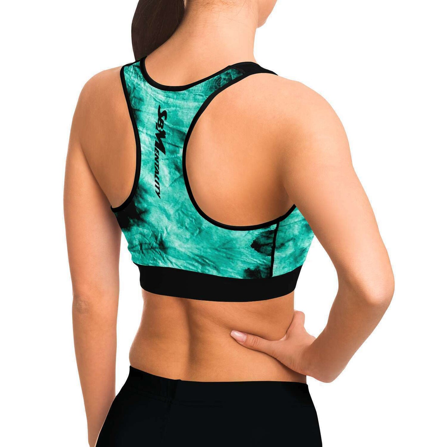 Aqua Green Tie Dye Sports Bra