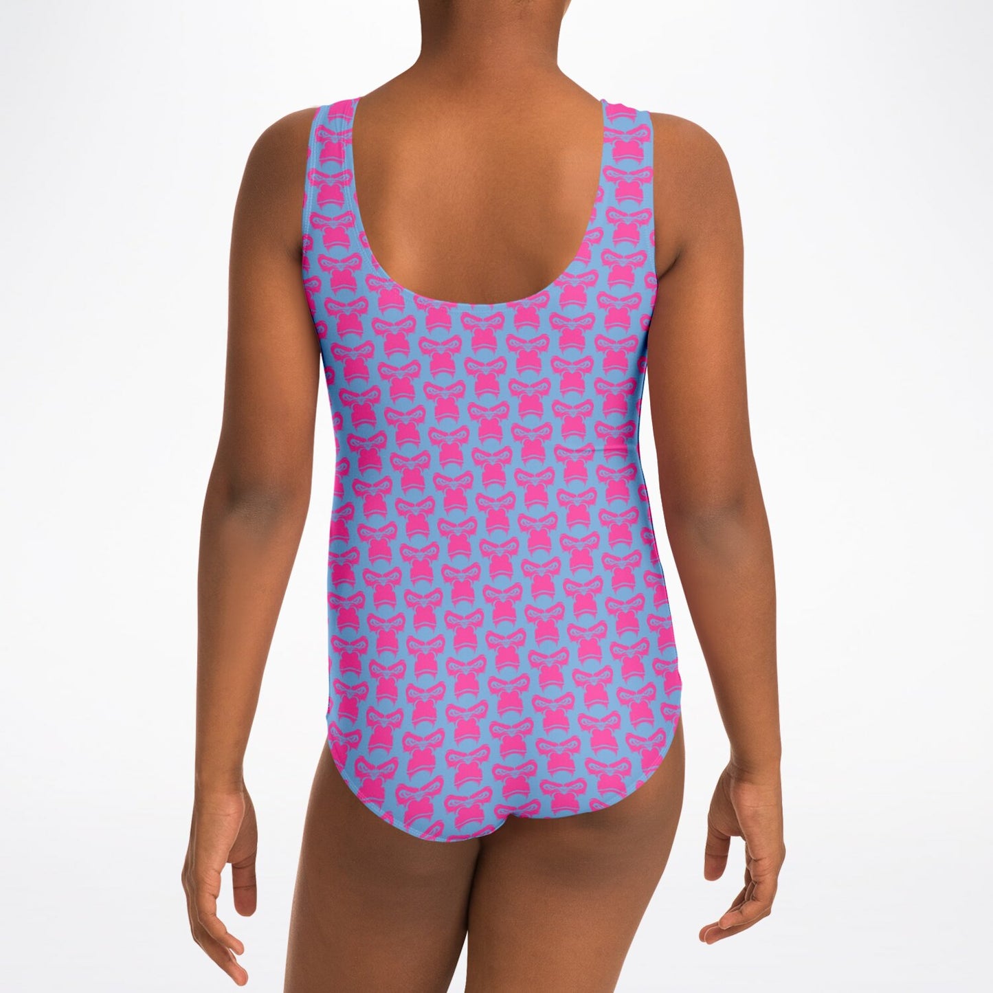 SB Mentality Kids One-Piece Swimsuit - Baby Blue & Pink