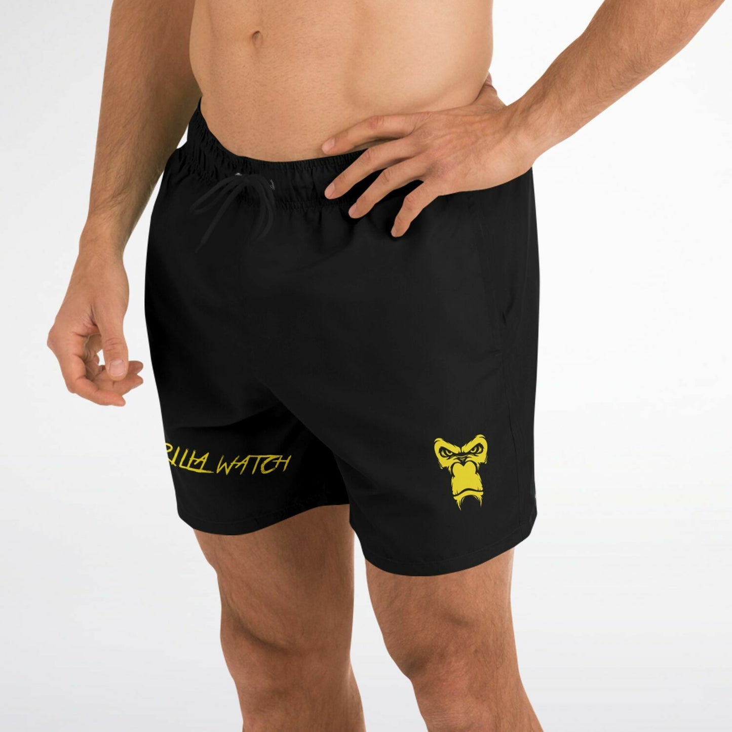 SB Mentality Swim Trunks Men - Black & Yellow