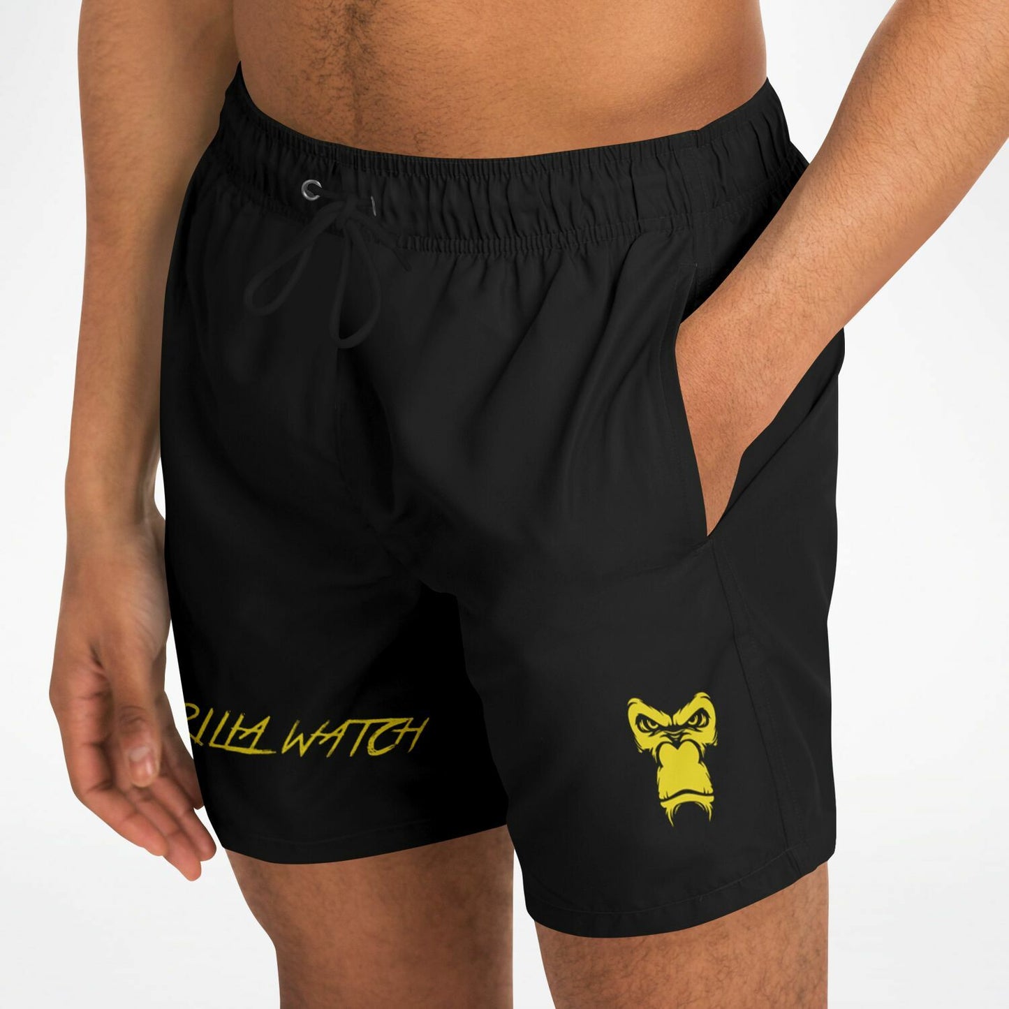 SB Mentality Swim Trunks Men - Black & Yellow