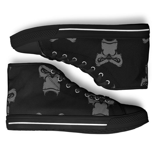 High Top Shoes - Black on Black - Grey