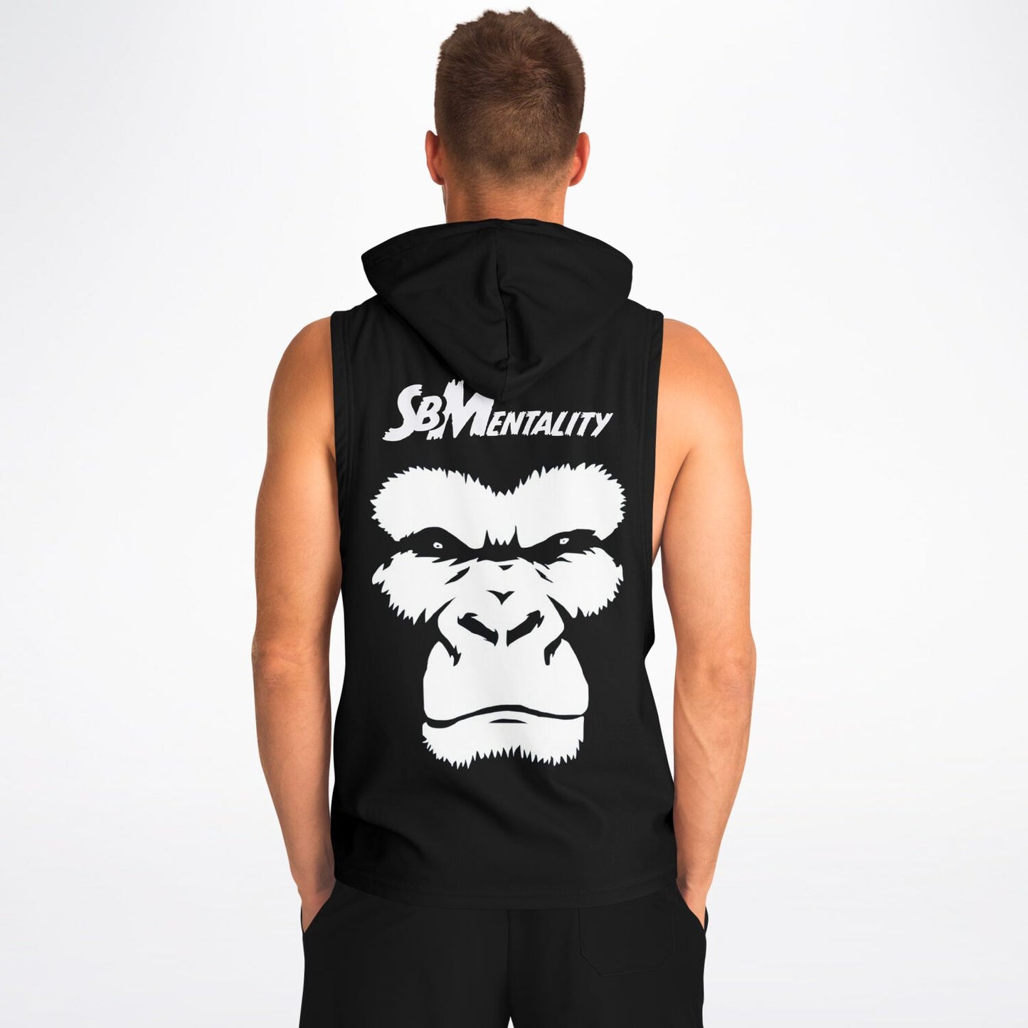 SB Mentality Fashion Drop Armhole Hoodie - Black & White