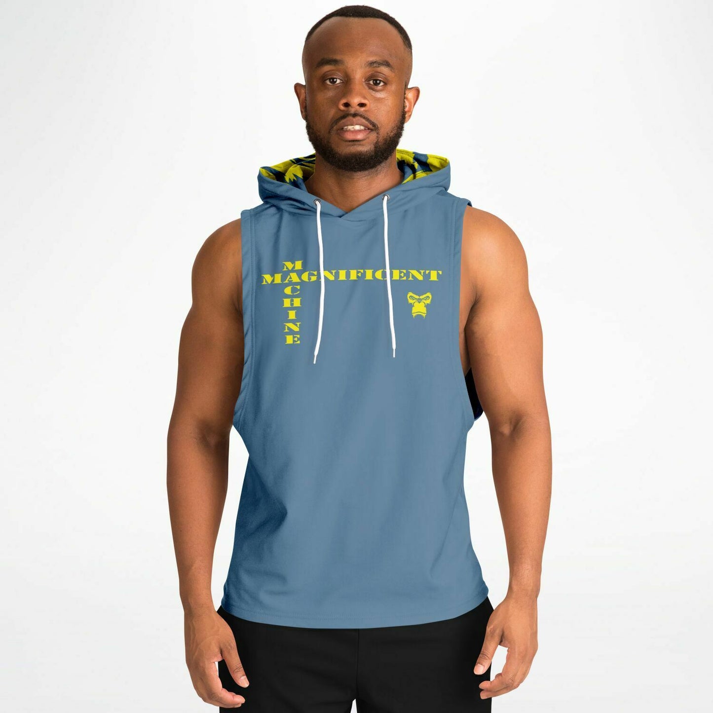 Sb Mentality Fashion Drop Armhole Hoodie - Navy & Yellow