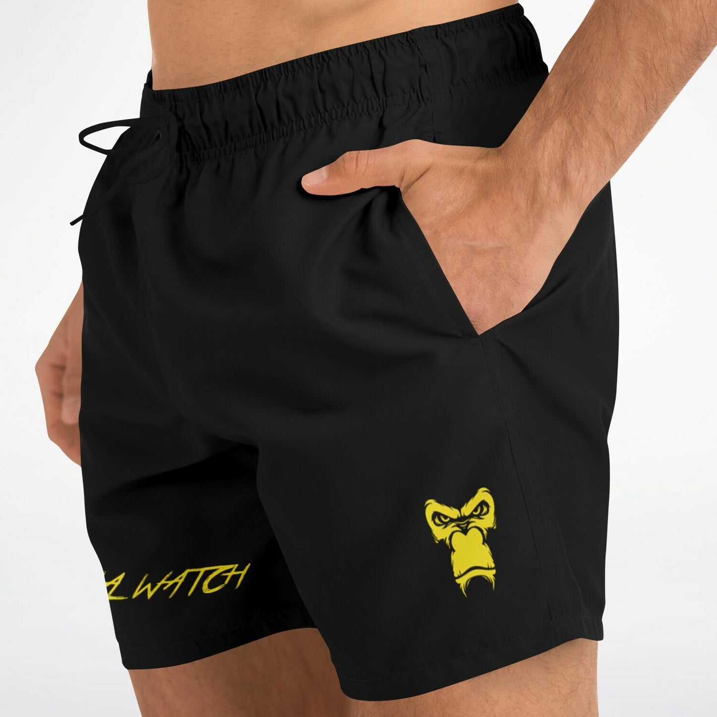SB Mentality Swim Trunks Men - Black & Yellow