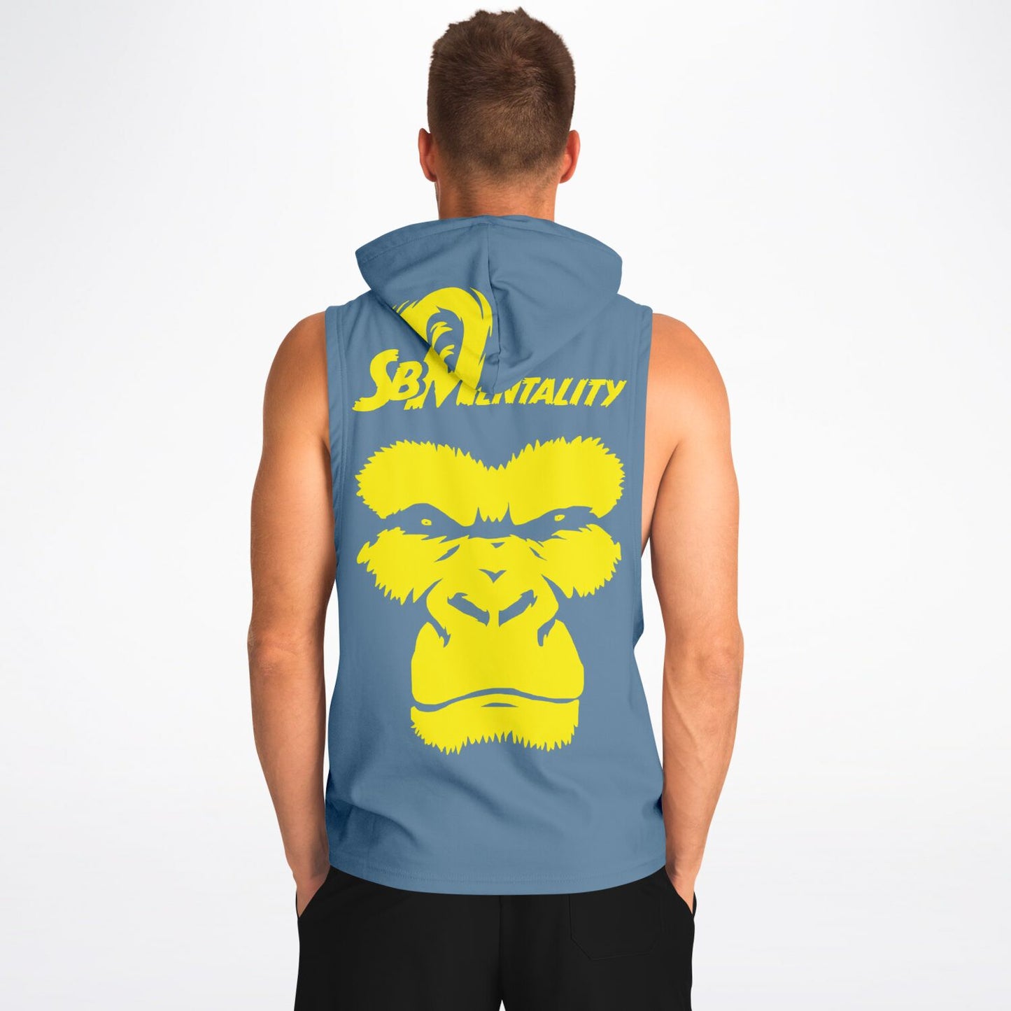 Sb Mentality Fashion Drop Armhole Hoodie - Navy & Yellow