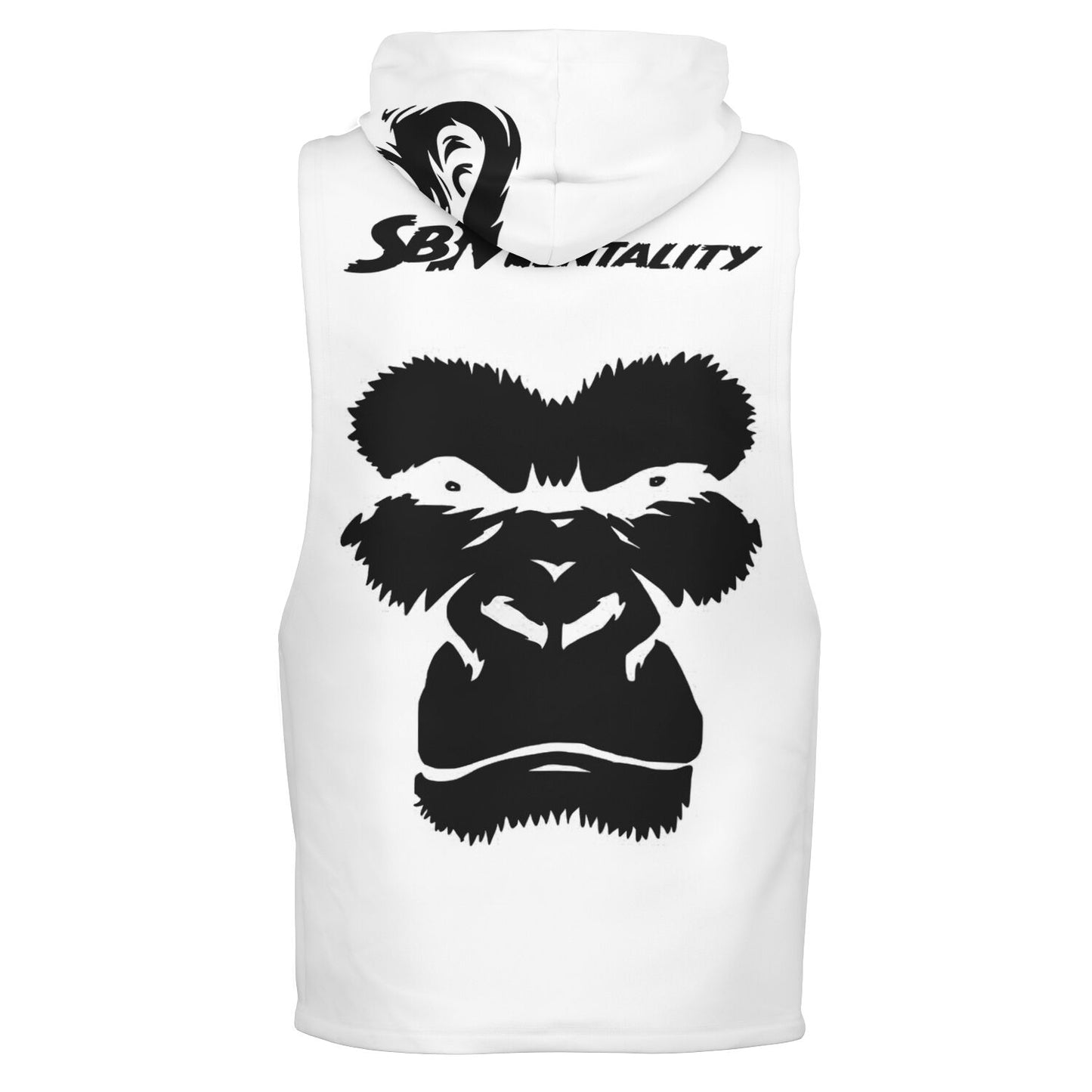 SB Mentality Fashion Drop Armhole Hoodie - White & Charcoal Black