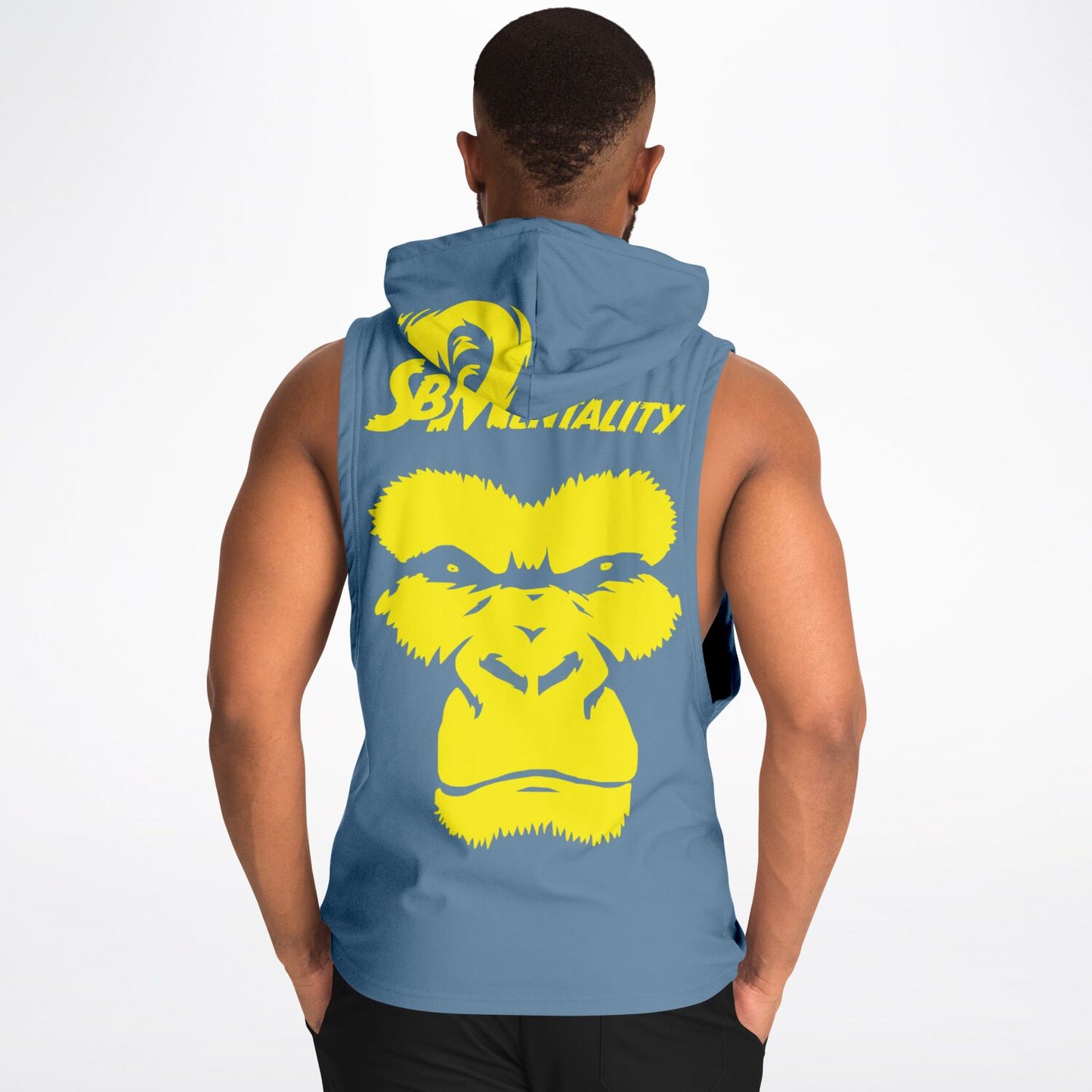 Sb Mentality Fashion Drop Armhole Hoodie - Navy & Yellow