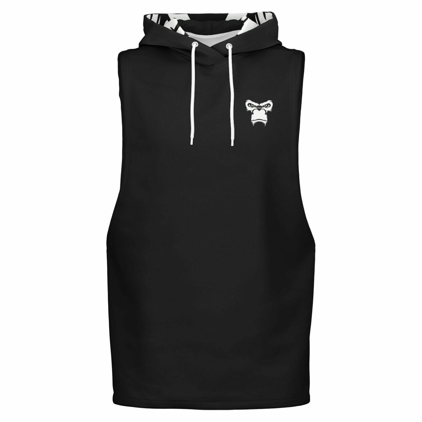 SB Mentality Fashion Drop Armhole Hoodie - Black & White