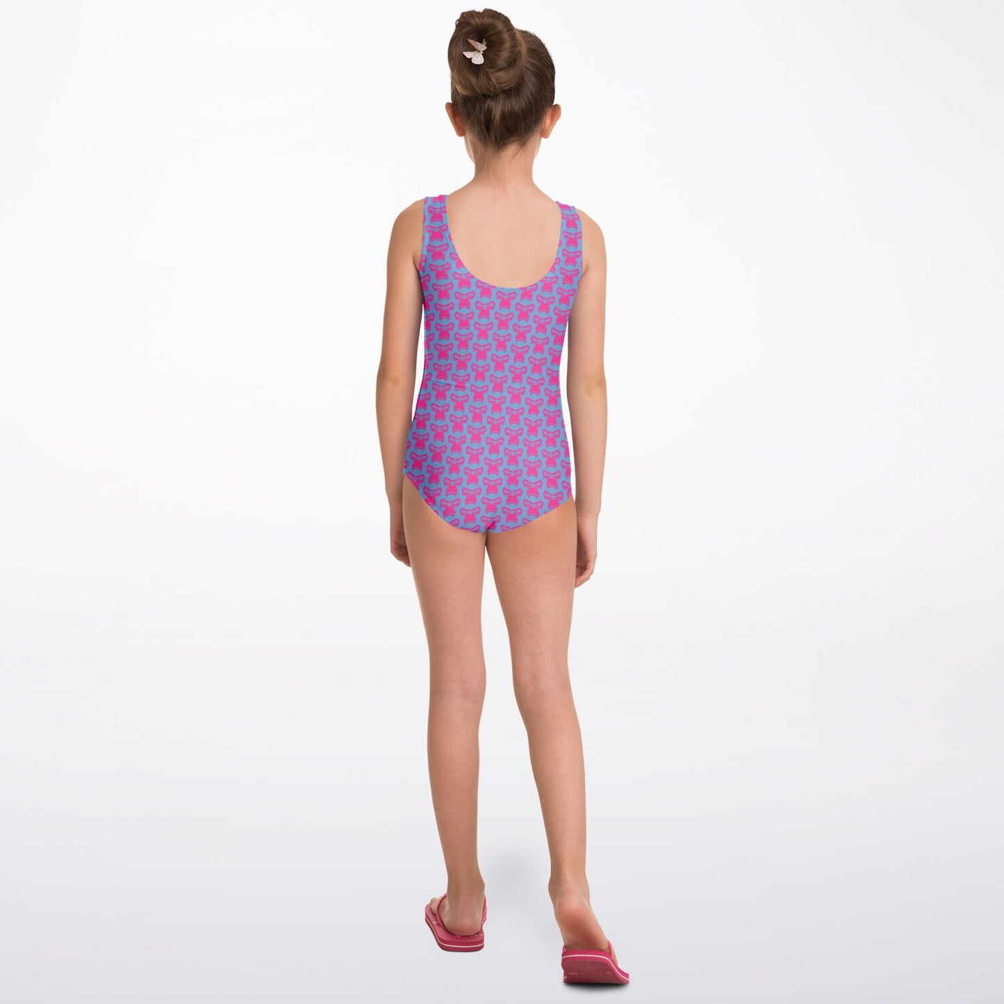 SB Mentality Kids One-Piece Swimsuit - Baby Blue & Pink