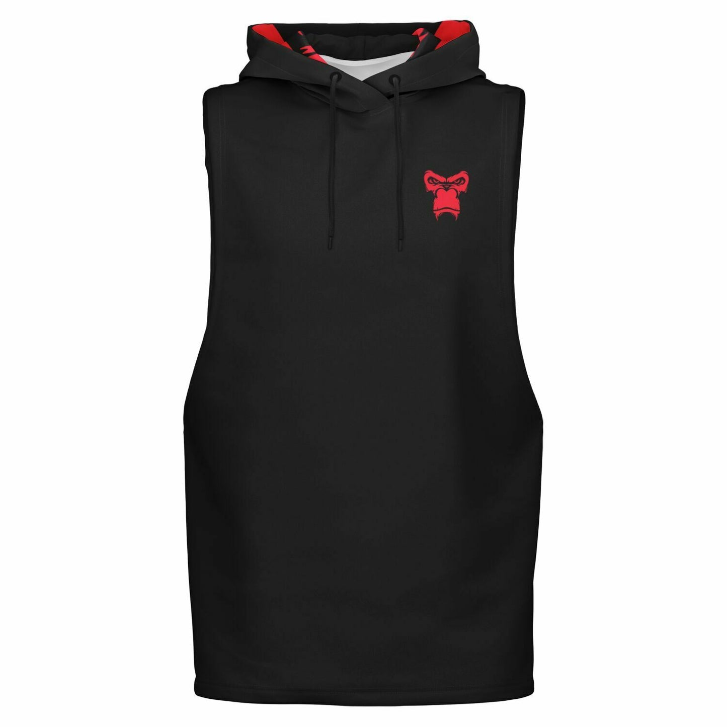SB Mentality Fashion Drop Armhole Hoodie - Black & Red