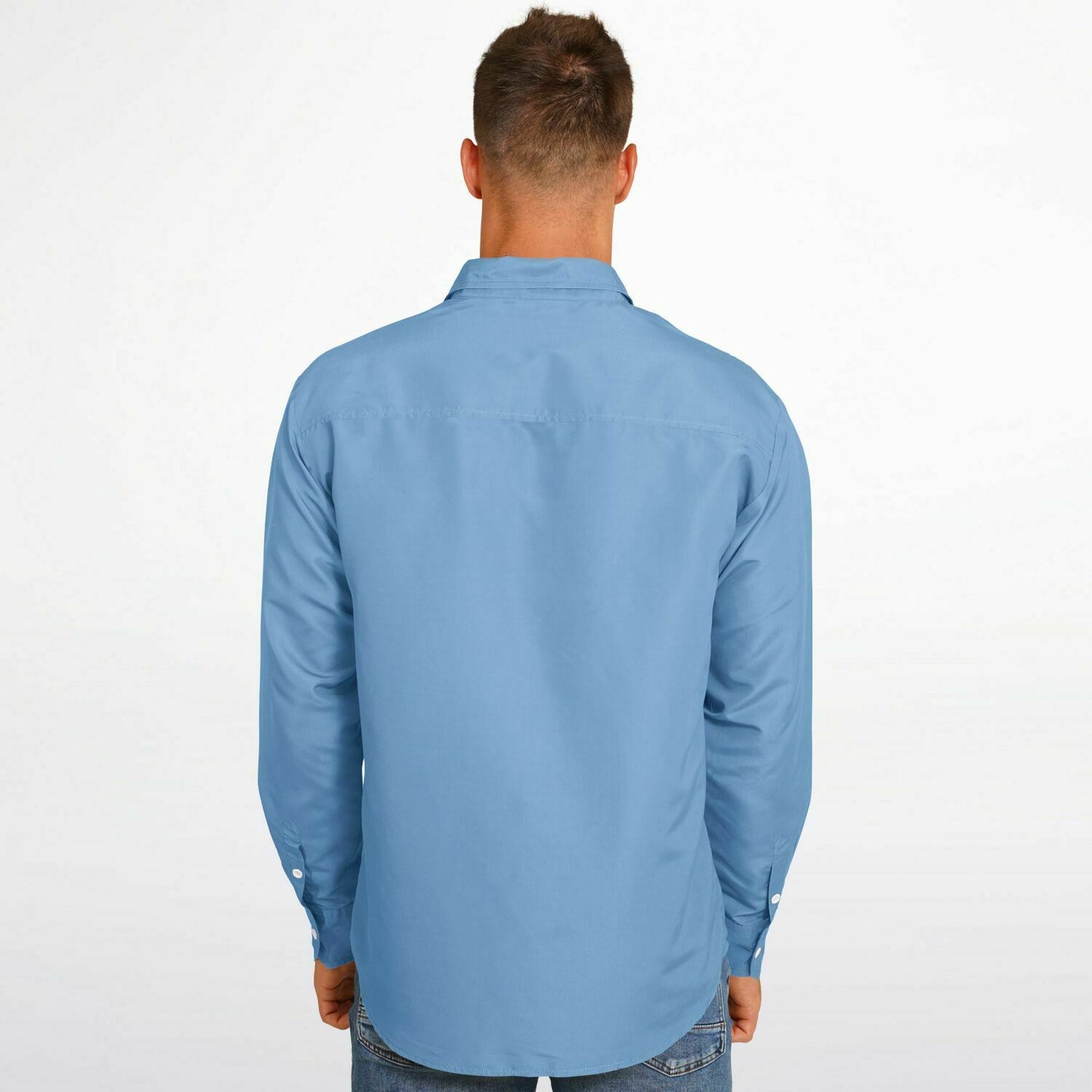 Long Sleeve Button Down Shirt - Sky Blue & Yellow