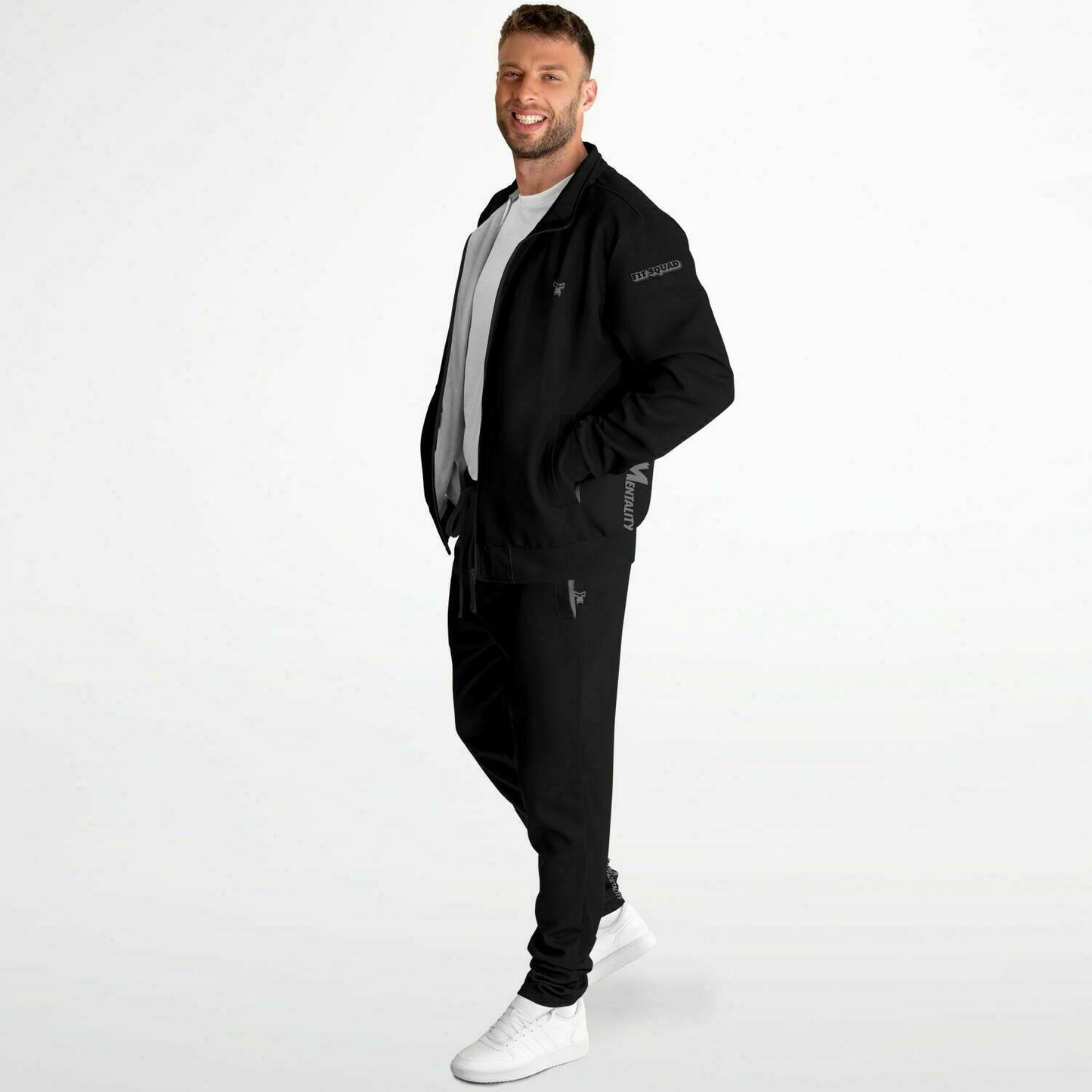 "Fit Squad" Dark Charcoal & Grey Tracksuit