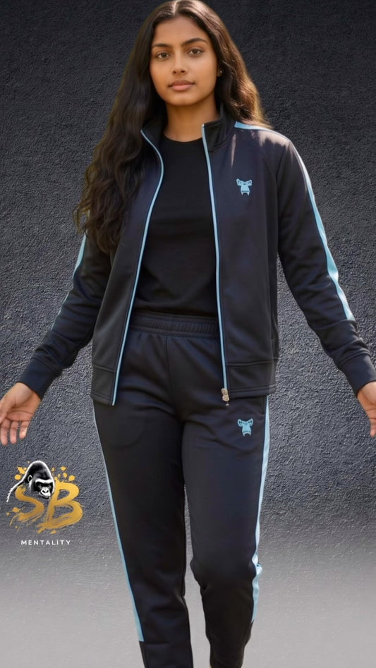 Navy & Sky Blue Premium Knitted Tracksuit.