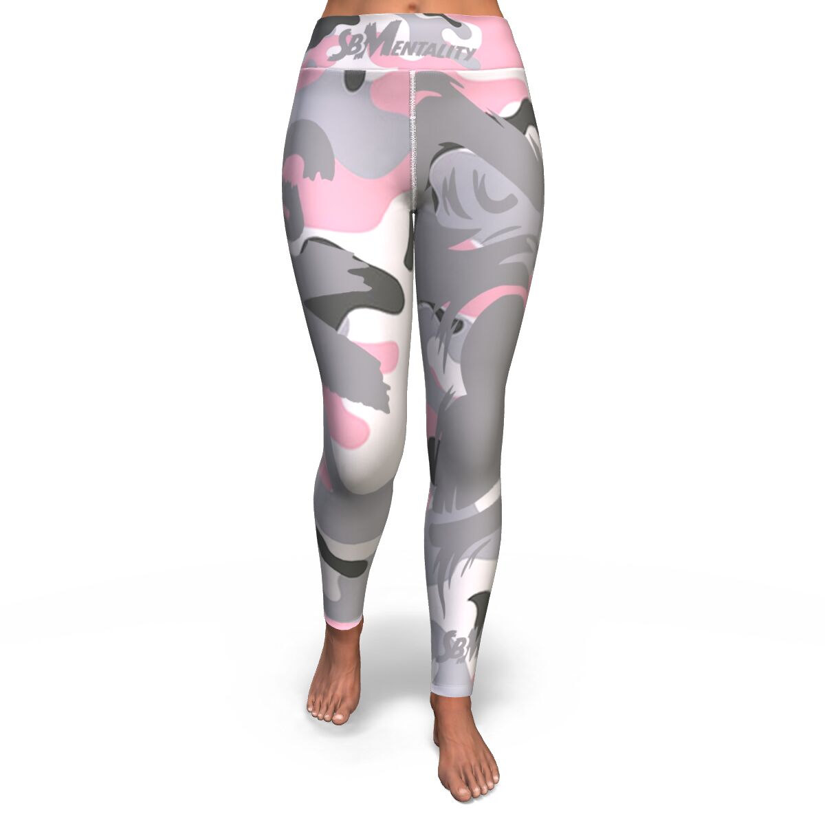 SB Mentality Women Premium Yoga Leggings (Pink Camouflage)