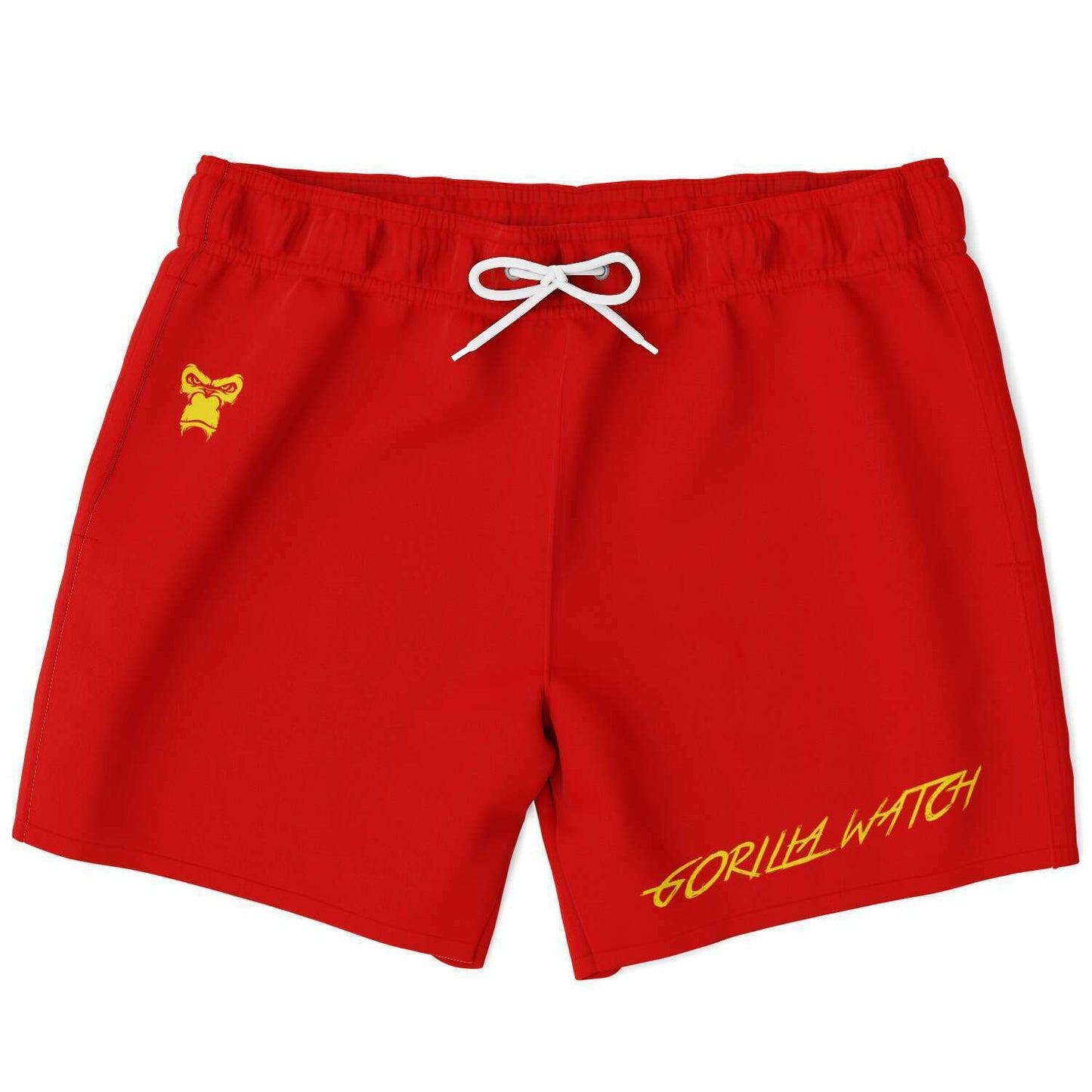 SB Mentality Premium Swim Trunks (Red/Yellow) Gorilla Watch Edition