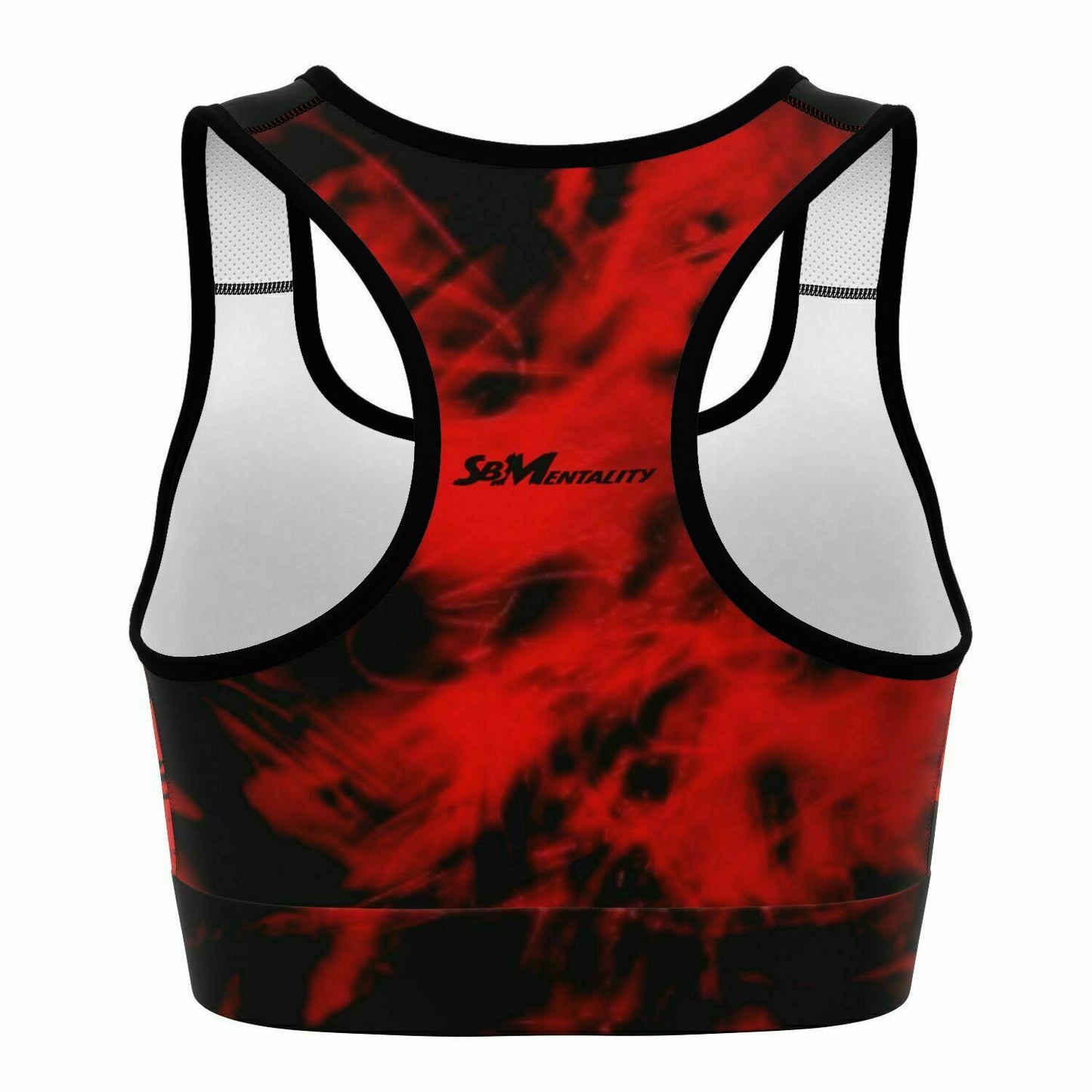 Red & Black Tie Dye Sports Bra