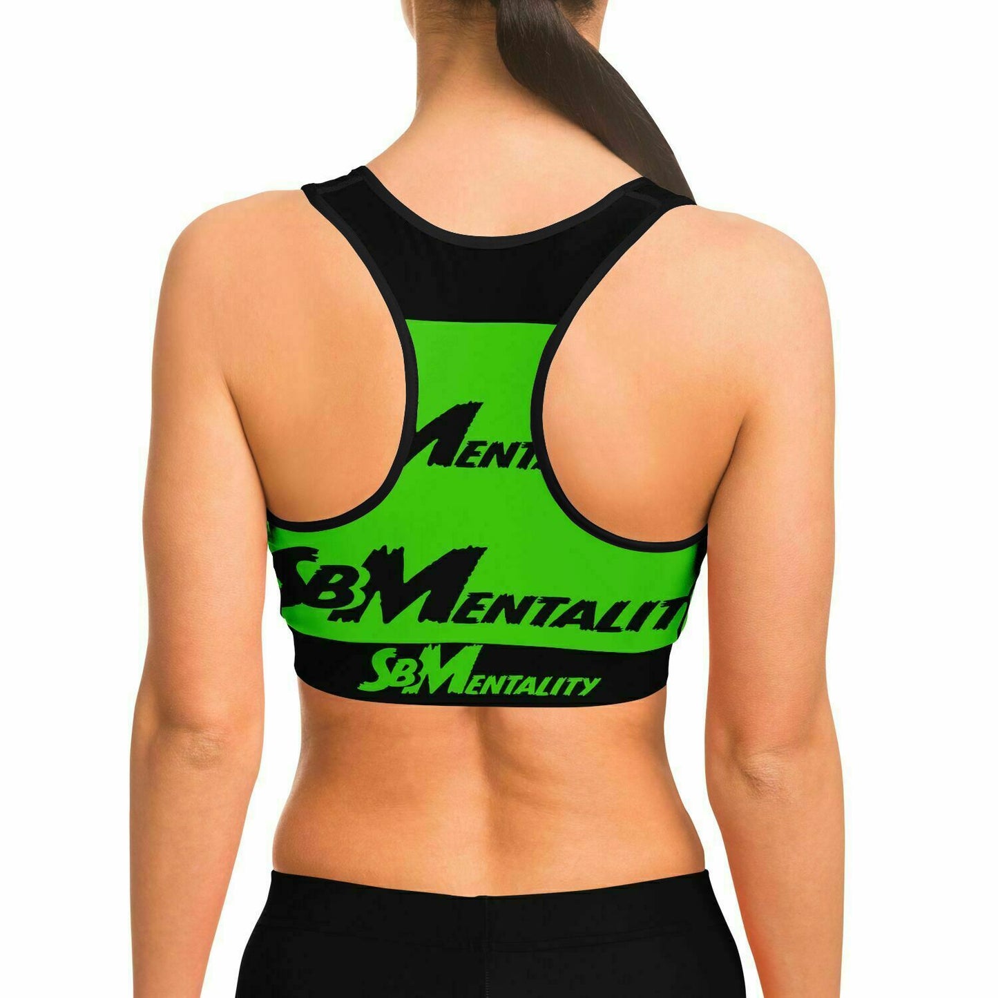 Premium Sports Bra (Black/Lime Green)