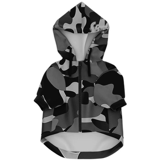 SB Mentality Premium Athletic Doggy Zip Up Hoodie (Black Camouflage/Light Grey)
