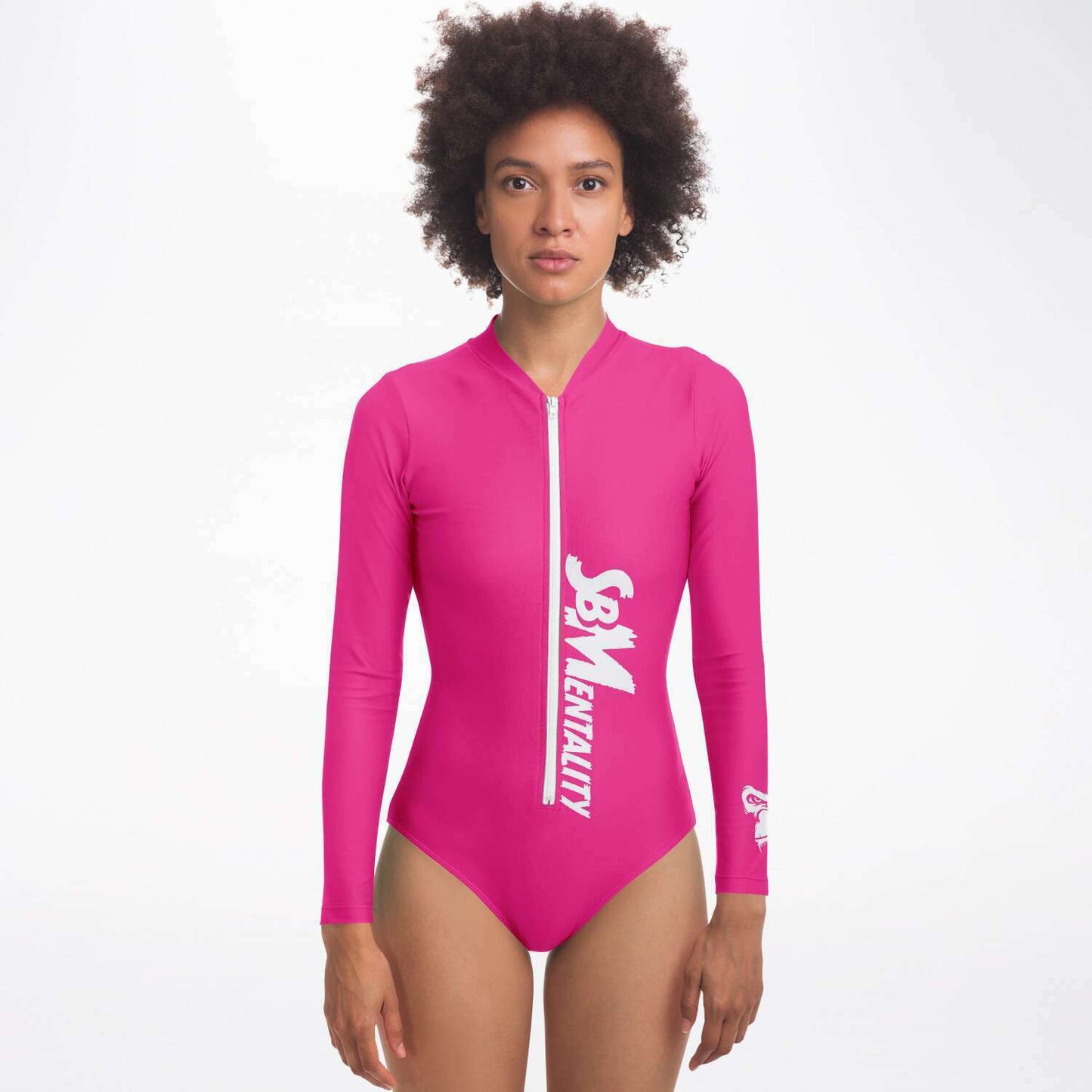 SB Mentality Premium Long - Sleeve Body Suit ( Pink & White )