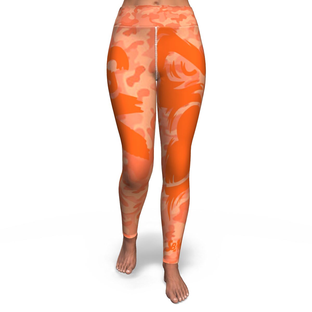 SB Mentality Women Premium Yoga Leggings (Peach Camouflage)