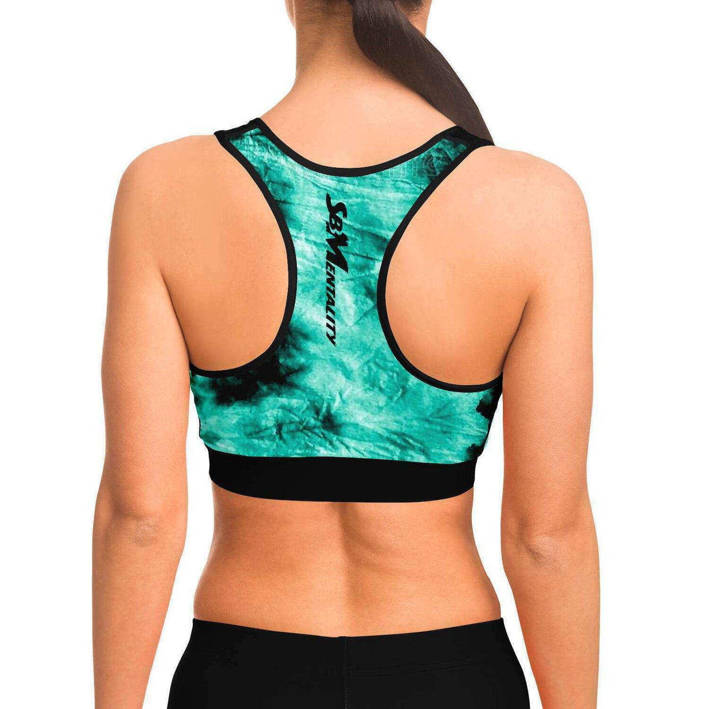 Aqua Green Tie Dye Sports Bra