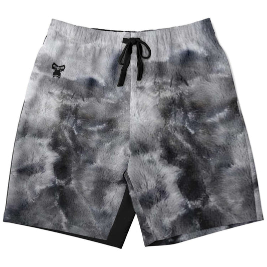 Black/Grey Tie Dye Long Shorts