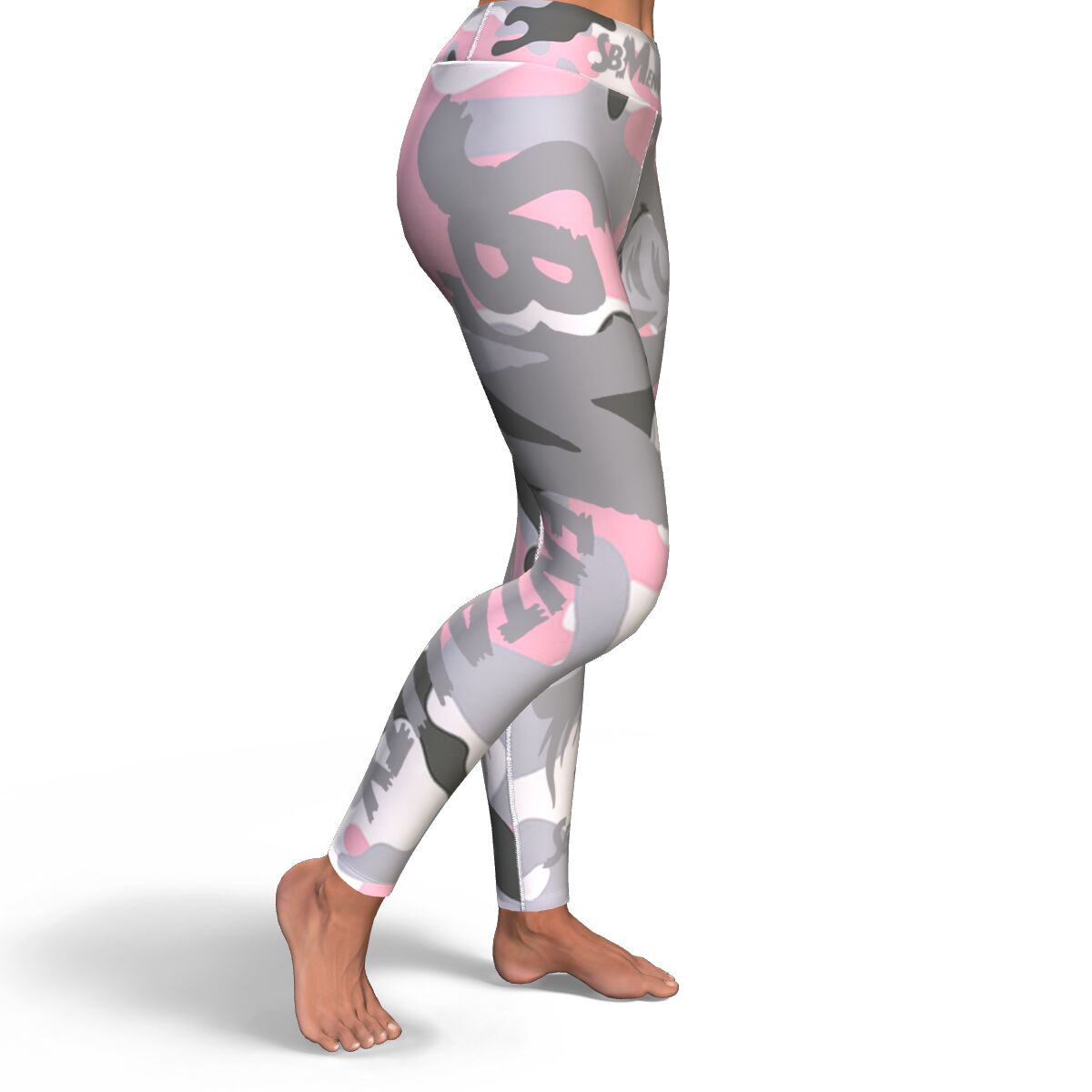 SB Mentality Women Premium Yoga Leggings (Pink Camouflage)
