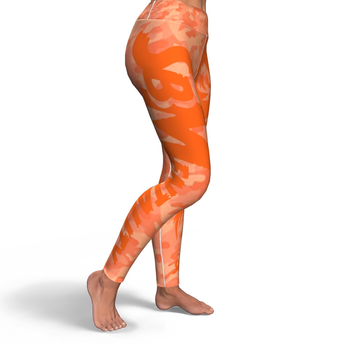 SB Mentality Women Premium Yoga Leggings (Peach Camouflage)