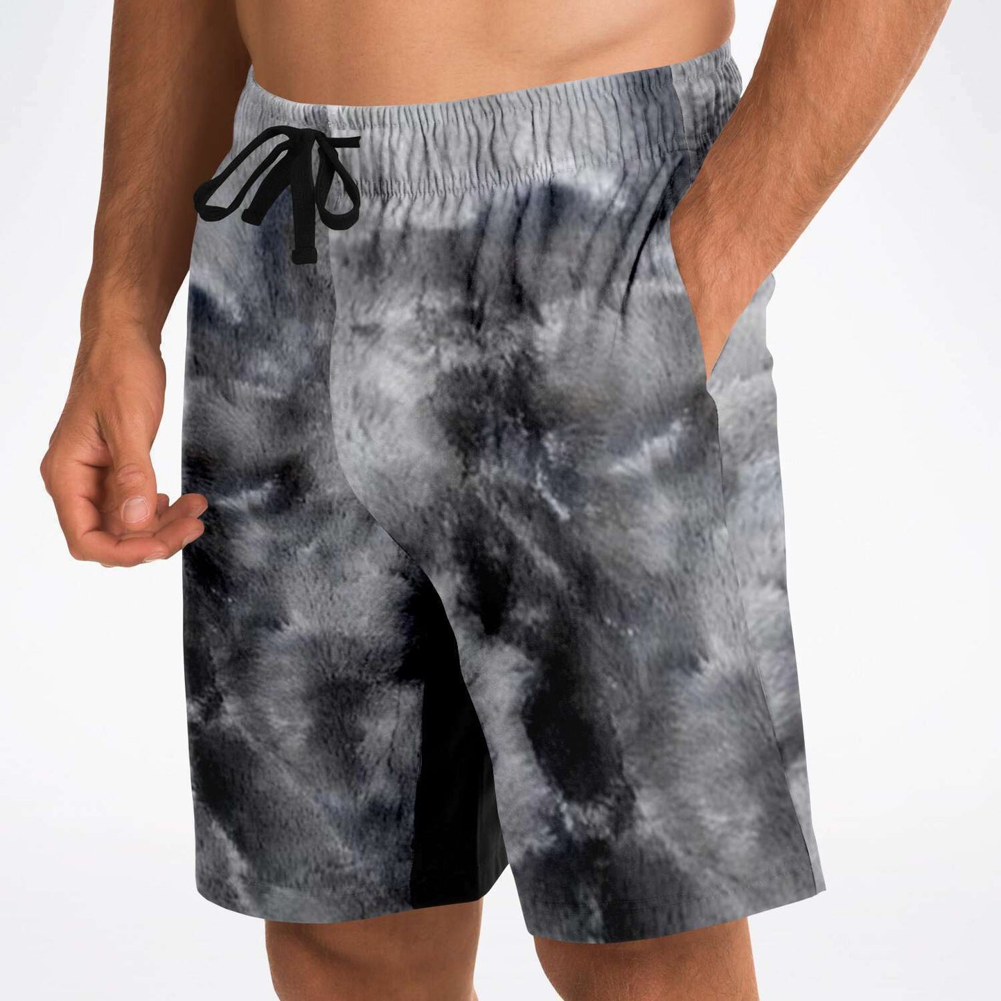 Black/Grey Tie Dye Long Shorts