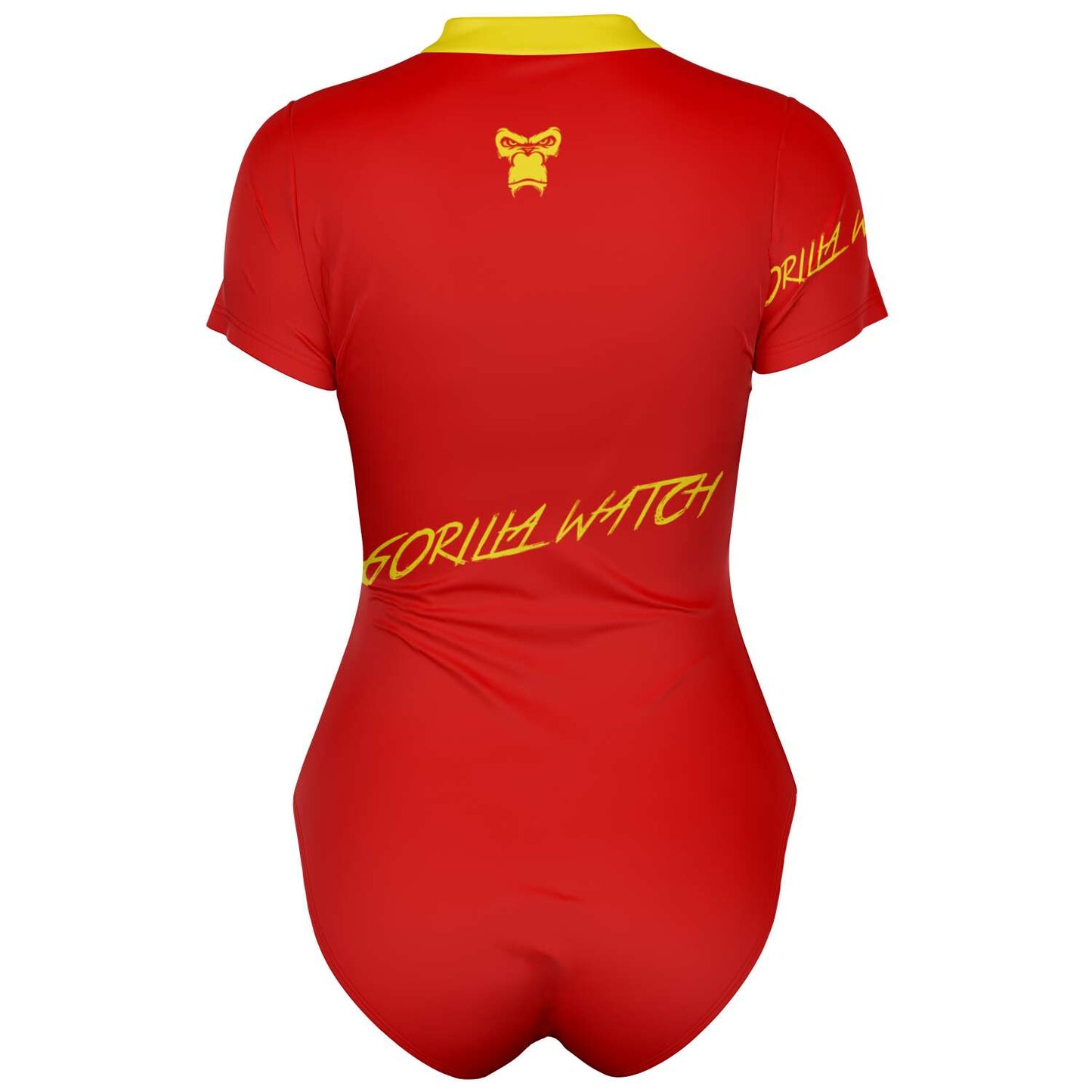 SB Mentality Premium Short Sleeve (Gorilla Watch) Bodysuits - ( Red/Yellow)