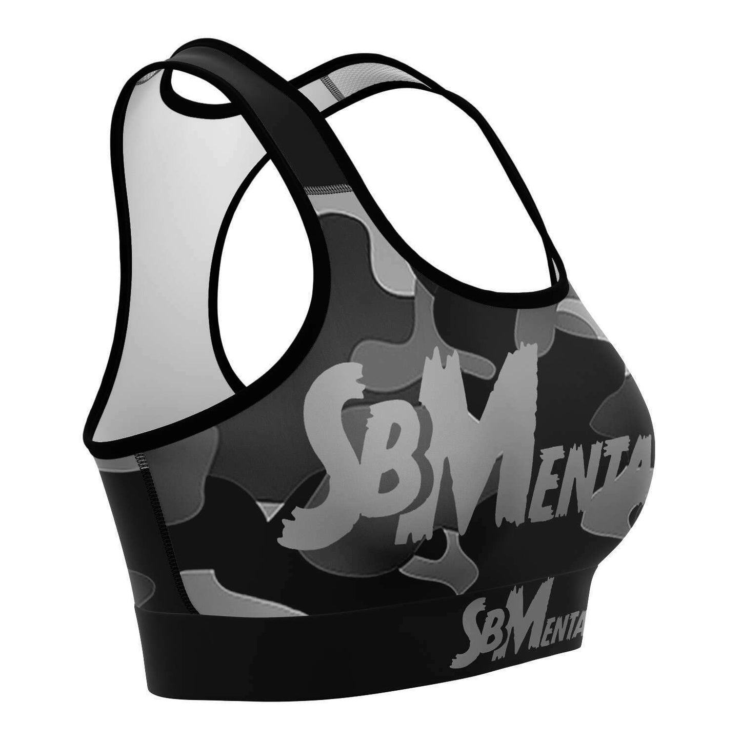 SB Mentality Premium Sports Bra (Black Camouflage/ Light Grey)