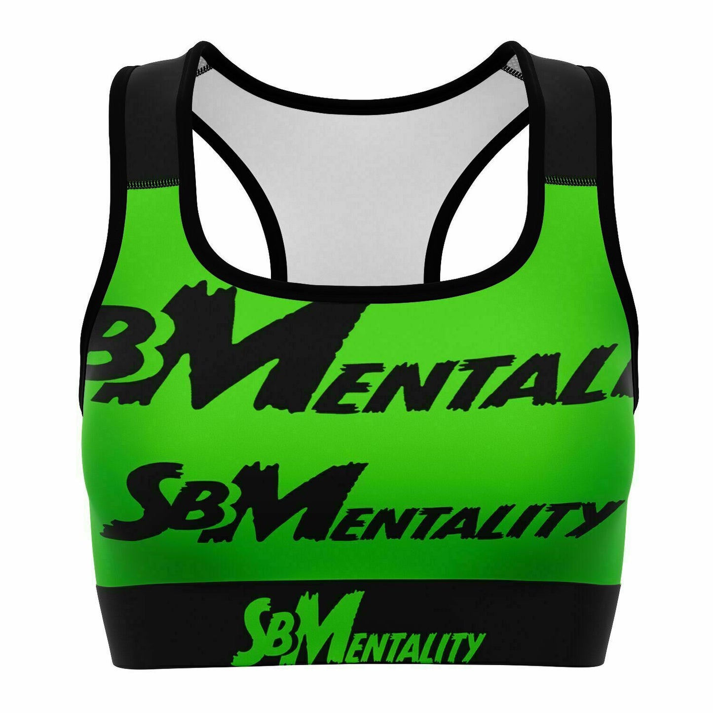 Premium Sports Bra (Black/Lime Green)
