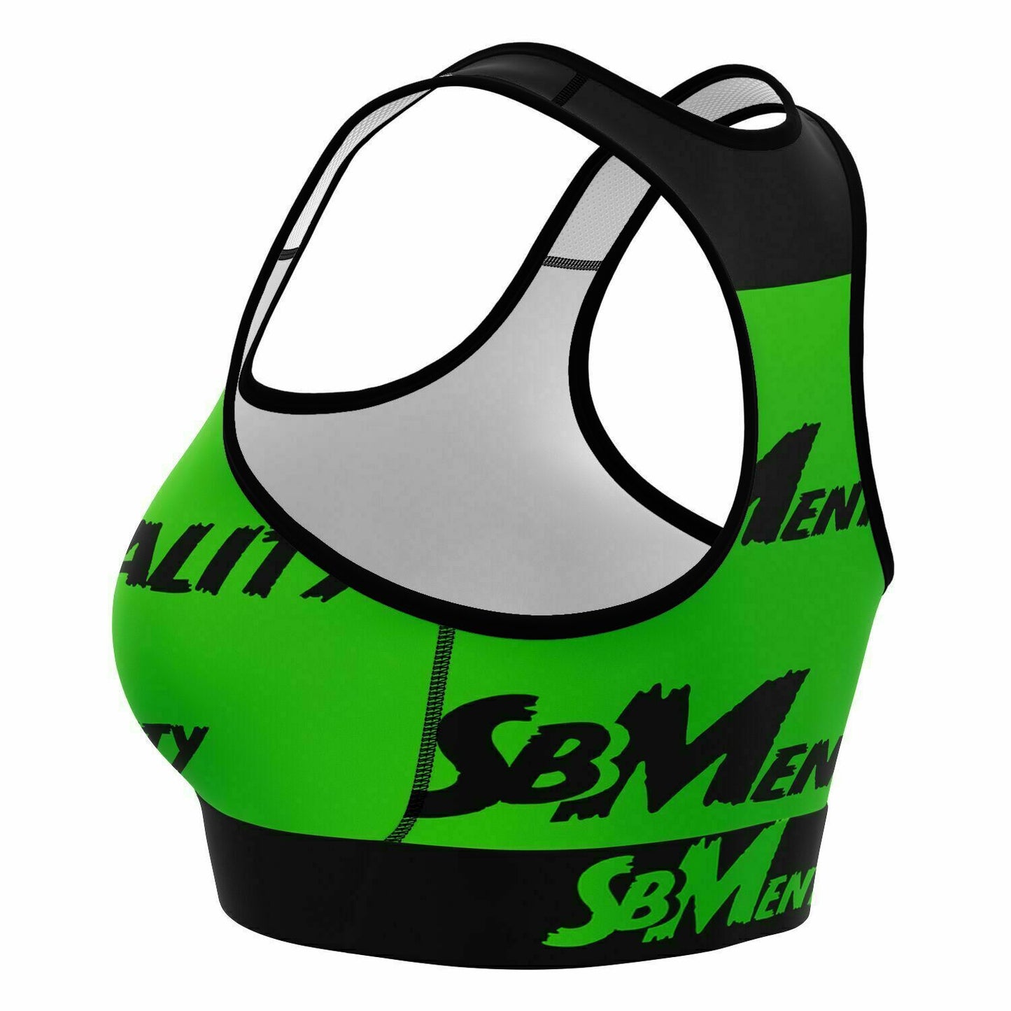 Premium Sports Bra (Black/Lime Green)