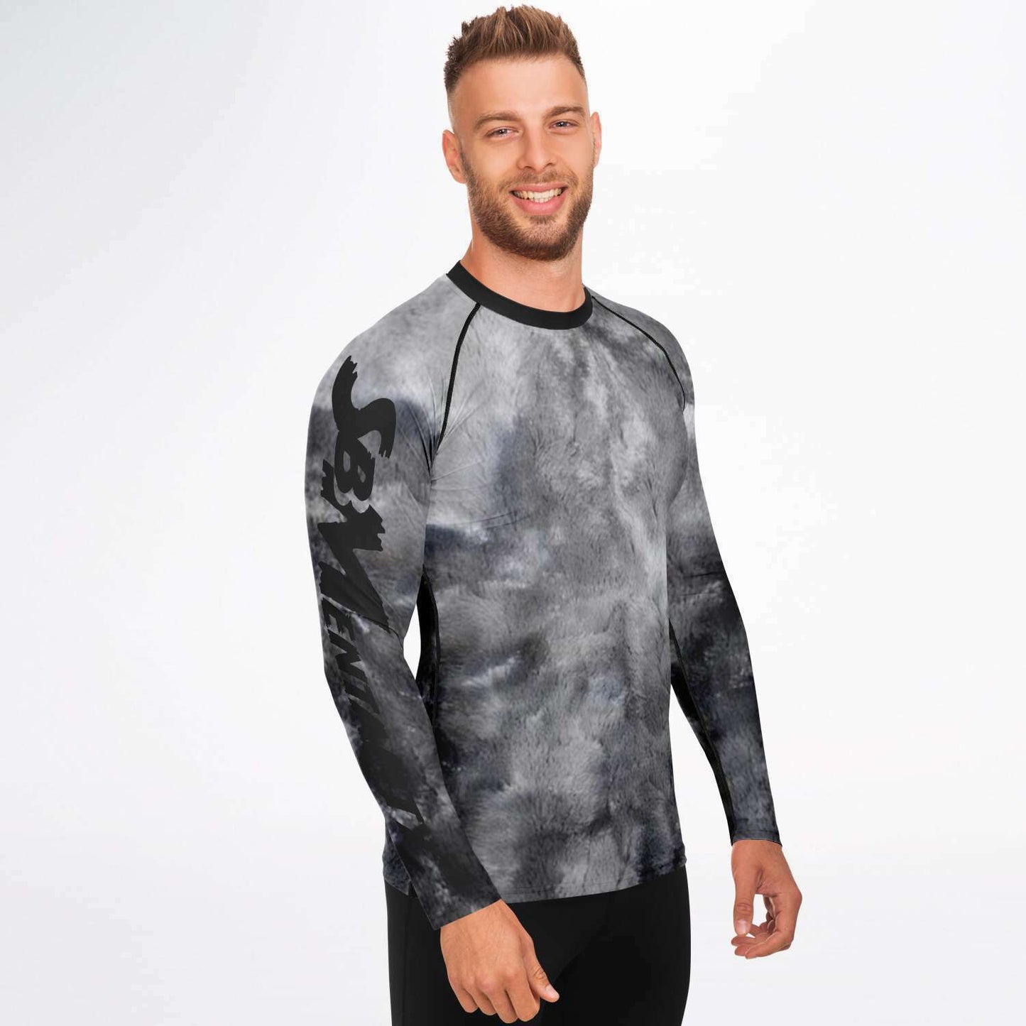 Black/Grey Tie Dye Long Sleeve Rashguard