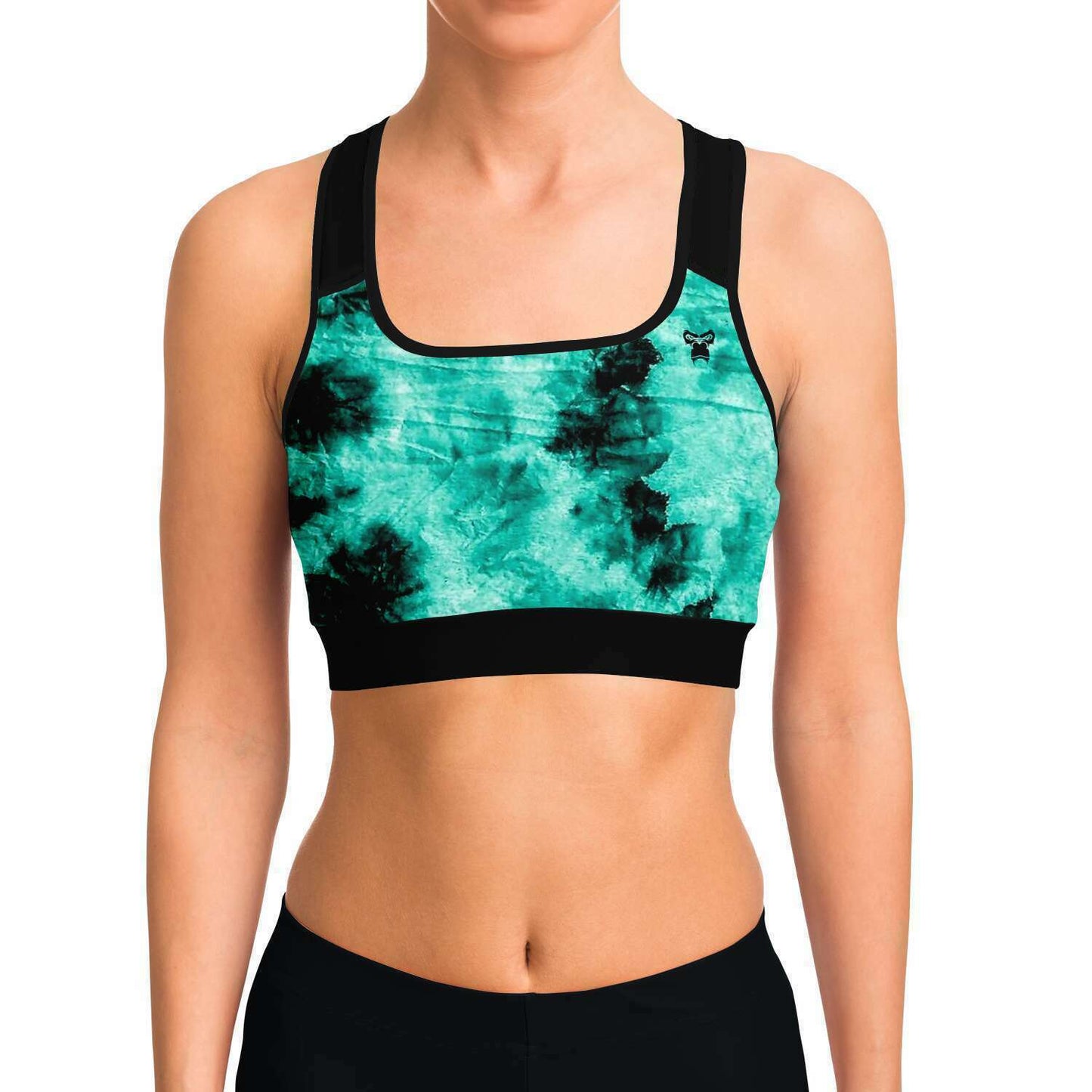 Aqua Green Tie Dye Sports Bra
