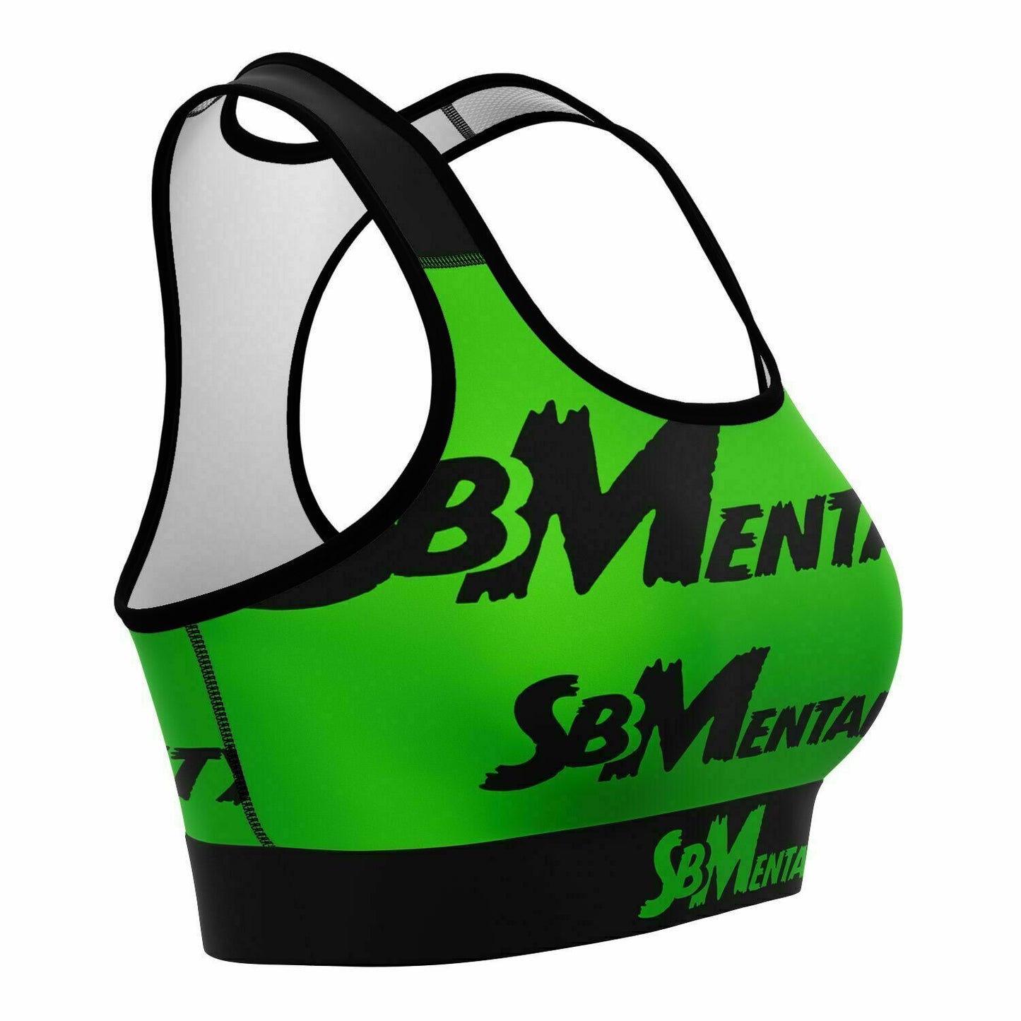 Premium Sports Bra (Black/Lime Green)