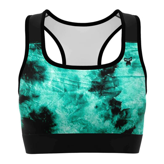 Aqua Green Tie Dye Sports Bra