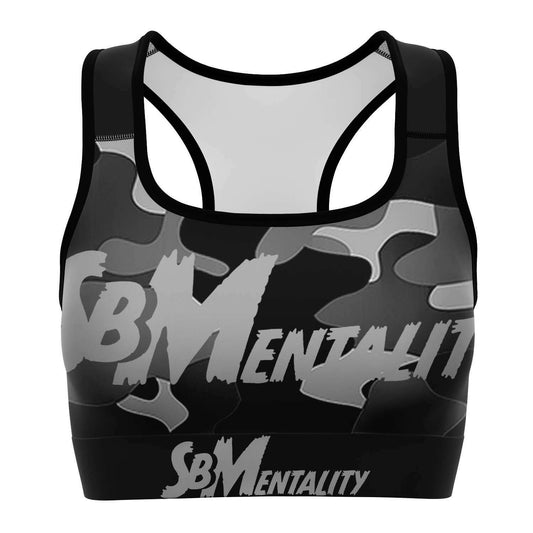 SB Mentality Premium Sports Bra (Black Camouflage/ Light Grey)