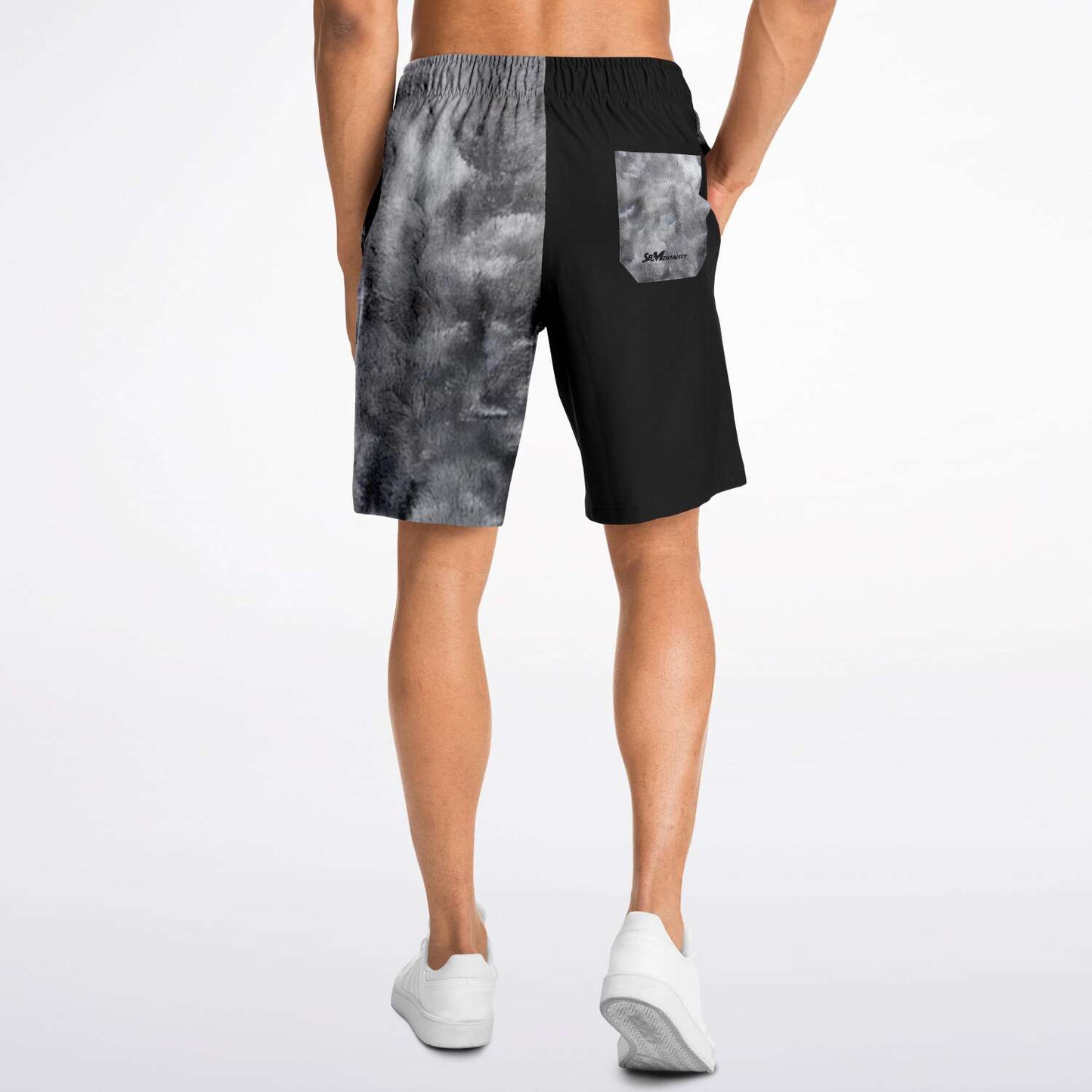 Black/Grey Tie Dye Long Shorts