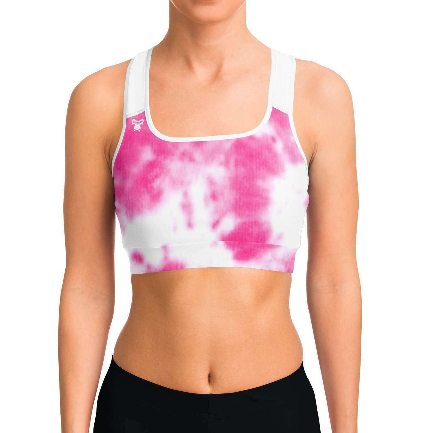 Pink Tie Dye Sports Bra
