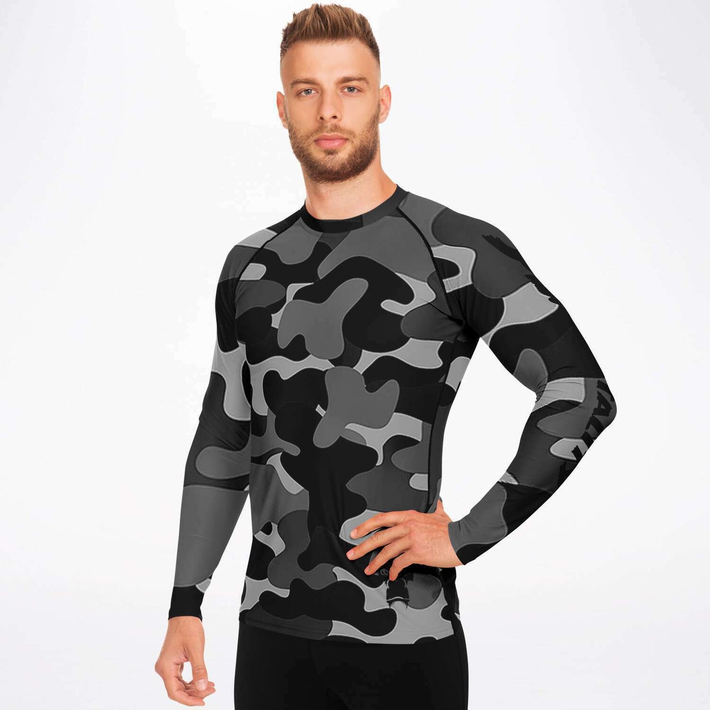 SB Mentality Premium Long-sleeve Rashguard (Black Camouflage)