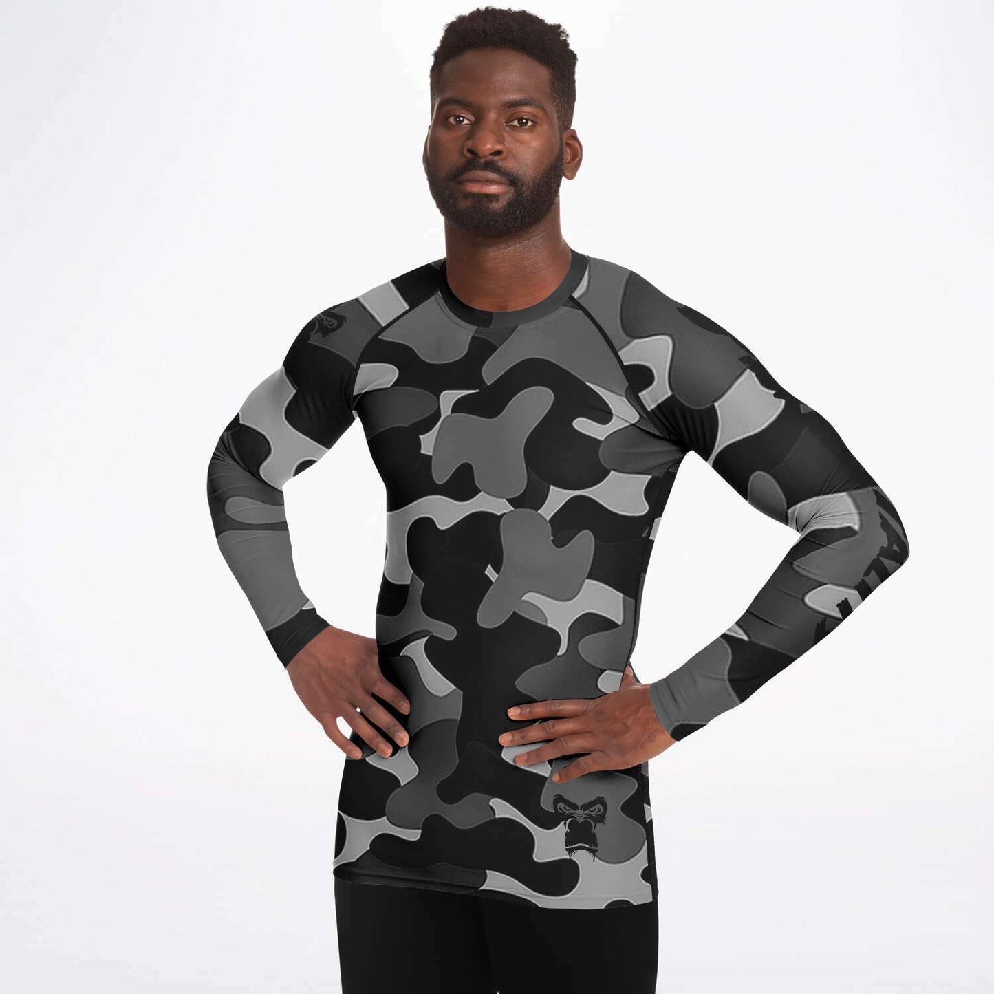 SB Mentality Premium Long-sleeve Rashguard (Black Camouflage)