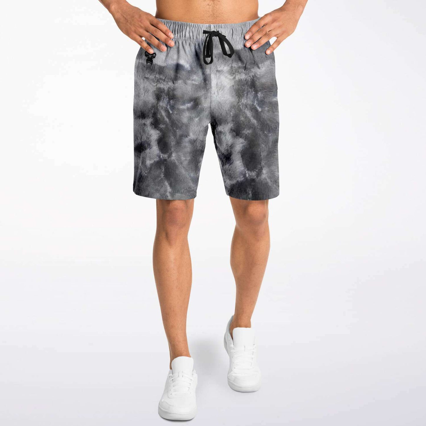 Black/Grey Tie Dye Long Shorts