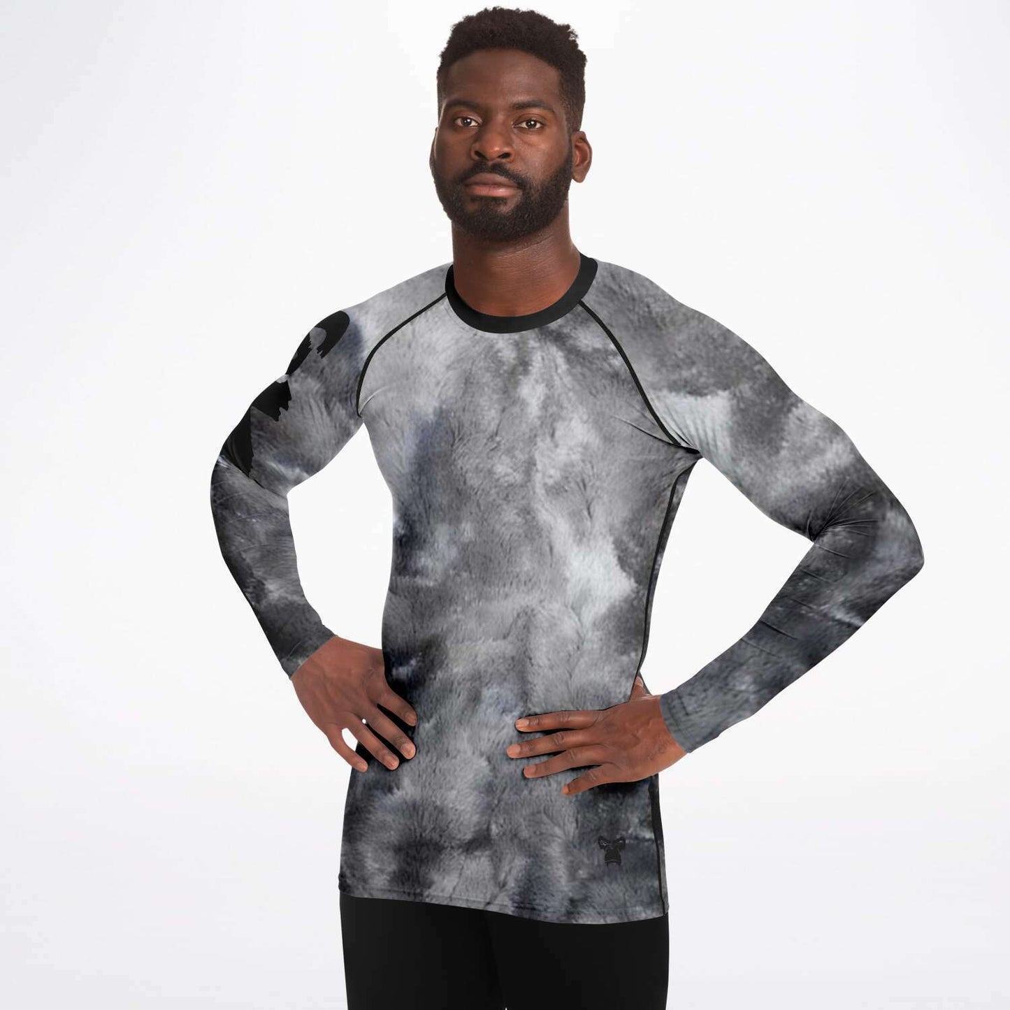 Black/Grey Tie Dye Long Sleeve Rashguard